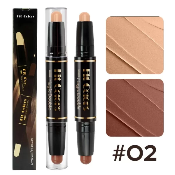 Dual-end Highlighter Concealer Stick Contour Shadow Smear Pen Brighten Face Body Nose Shadow Multi-functional Contouring Sticks - Image 8