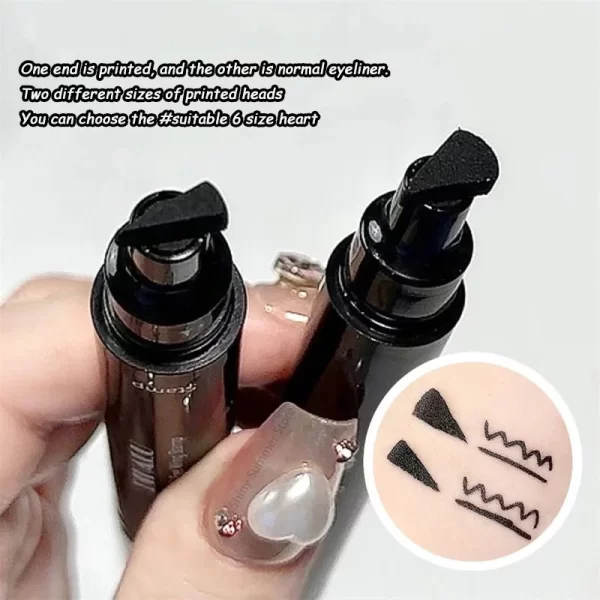 2 In1 Stamp Double-ended Fast Dry Eyeliner Waterproof Lasting Triangle Non-smudge Liquid EyeLiner Pencil Makeup korean cosmetics - Image 3