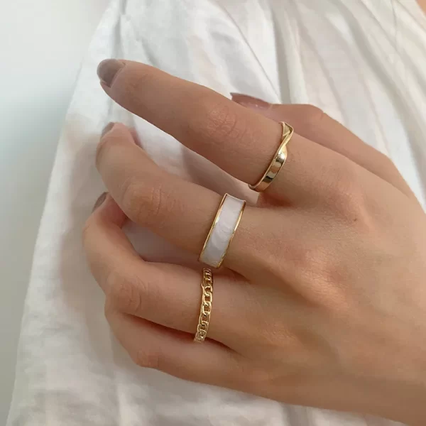 Bohemian Gold Color Cross Wide Rings Set For Women Girl Simple Chain Finger Tail Rings 2022 NEW Bijoux Jewelry Gifts Ring Female - Image 17