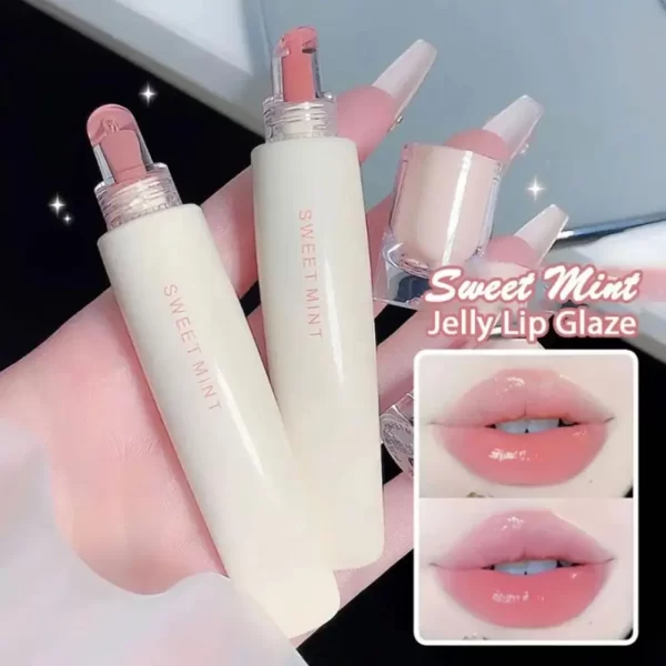 Sweet Mint Jelly Lip Glaze Non-stick Lip Tint Lasting Cosmetic Liquid Lip Moisturizing Crystal Lipstick Korean Glass Gloss - Image 2