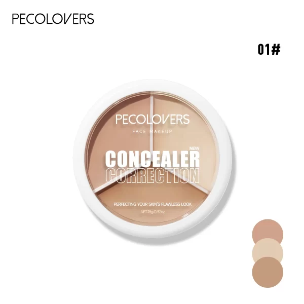 3 Colors Concealer Palette Eyeshadow Base Palette Matte Contour Concealer With Brush Covering For Dark Circles Concealer Cream - Image 7