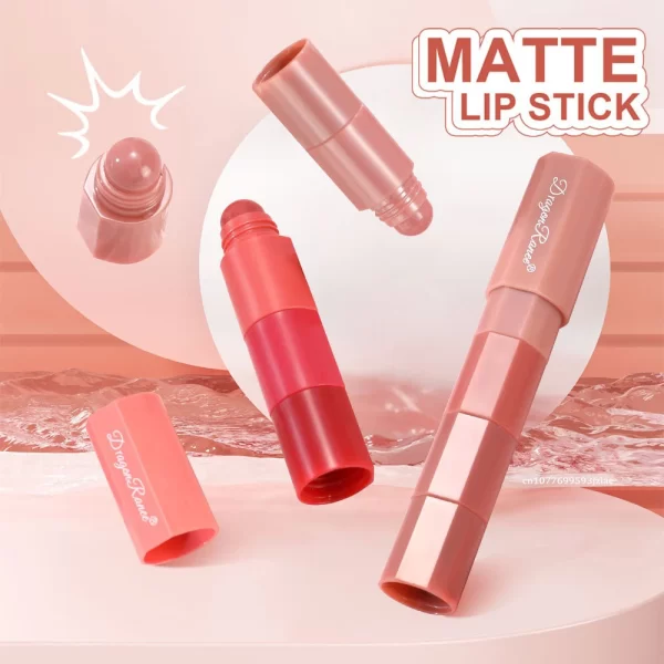 Mini Lipstick Set 4 Colors In 1 Matte Velvet Lipstick Crayon Pen Kit Lipliner Waterproof Lasting Not Fading Lip Makeup Cosmetics - Image 3
