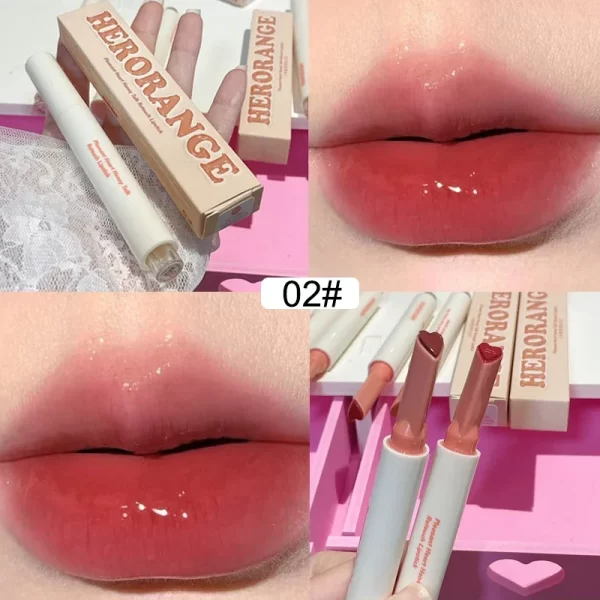 Mirror Glass Solid Lip Glaze Water Light Heart Shape Lipstick Pen Clear Oil Jelly Lip Gloss Korean Tint Makeup Girl Cosmetics - Image 9