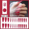 Long Ballet French Nail Art White Fake Nails Manicure Press On Nails False With Designs Artificial Wearing Reusable - Image 4