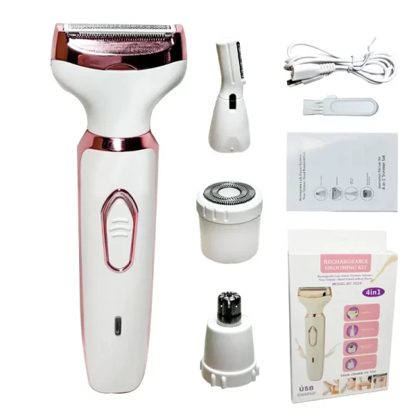 4 in 1 Electric Razor for Women Shaver Lady Shaver Body Hair Trimmer for Armpit Bikini Arm Leg Face Mustache Portable Painless - Image 7