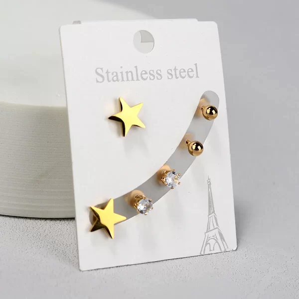 Stainless Steel Earrings Small Cute Butterfly Star Moon Heart Stud Earrings Set Punk Piercing Earing Women's Minimalist Jewelry - Image 32