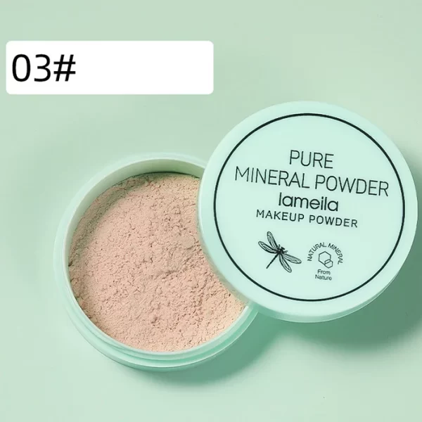 3 color facial loose powder, waterproof oil control honey powder, long-lasting makeup powder with powder puff - Image 9