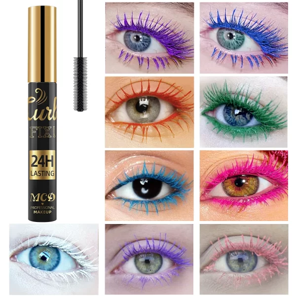 Vibrant Rainbow Color Mascara - 11 Waterproof Shades, Long-Lasting Curl Extension, Ink Formula for Dual-Eyeliner Effect - Quick - Image 3