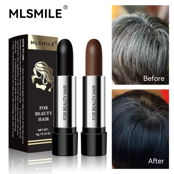 Black Brown Hair Dye Pen One-time Temporary Hair Dyeing Stick Cover Grey White Hair Fill in Hairs Coloring Styling Makeup Tools - Image 2