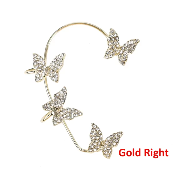 Design Hollow Butterfly Earrings Fashion Exquisite Single Ear Hook Women Girls Metal Rhinestones Ear Cuff Crystal Jewelry Gift - Image 11