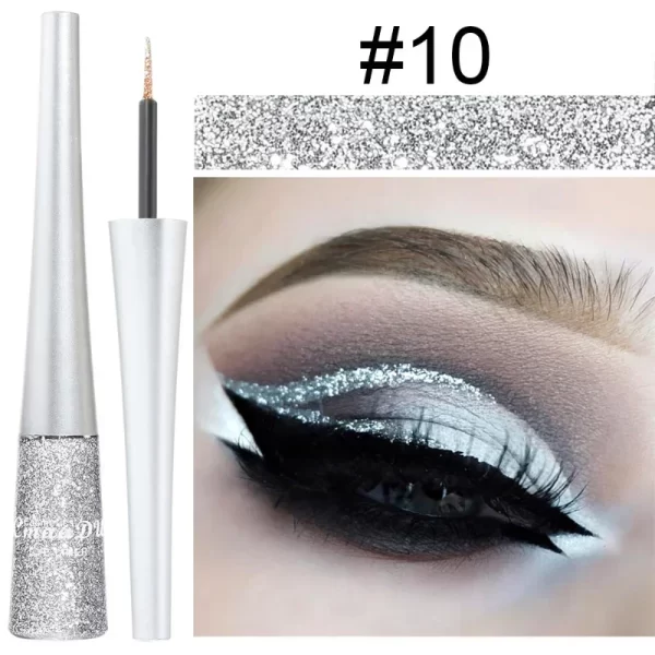 Glitter Liquid Eyeliner Pen Pearlescent Sequins Diamond Bright Shining Eyeliner Waterproof Lasting Eye Shadow Women Cosmetics - Image 4