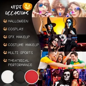 30G Water Monochromatic Body Paint Black And White Matching Makeup Face Paint Halloween Party Waterproof Makeup Body Painting