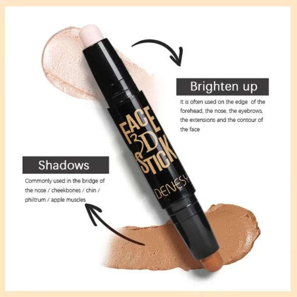 Face Freckles Double Head Concealer Pen Long Lasting White Dark Circles Corrector Contour Eye Stick Pencil Cosmetic Makeup - Image 3
