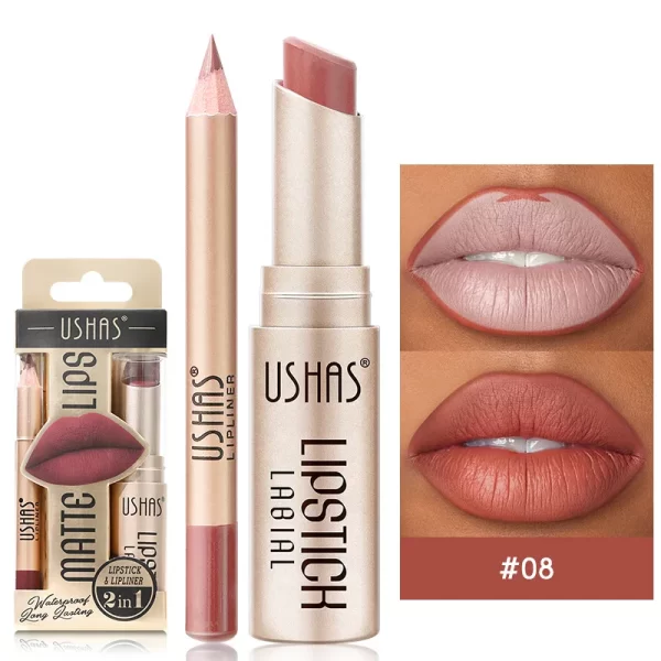 2 In 1 Matte Lipstick Set Lip Liner Waterproof Long Lasting Lip Gloss Cosmetics For Women Sexy Durable Luxury Korean Makeup - Image 14