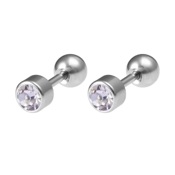 1 Pair Medical Stainless Steel Crystal Screw Round Ball Stud Earrings Ear Bone Nail Cartilage Earring Ear Piercing Body Jewelry - Image 26