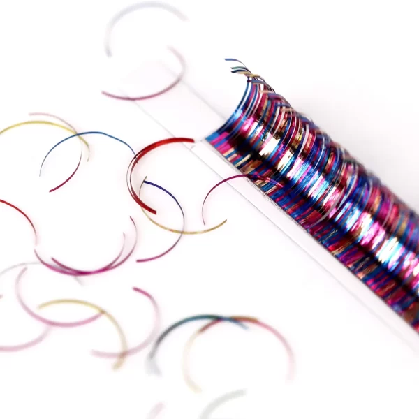 New Fashion Shiny Colorful Lash Individual Holographic Tinsel Eyelash Extension Lashes Colored Christmas Party Tinsel Eyelashes - Image 3