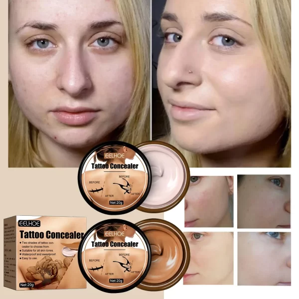 20g Tattoo Concealer Waterproof Lasting Tattoo Cover Cream Body Makeup Cosmetics Tattoo Cover Tool Body Foundation Makeup - Image 3