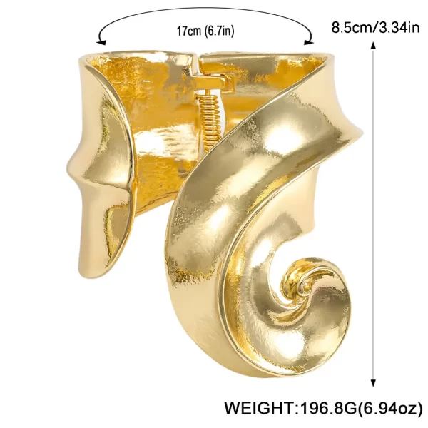 Best Lady Retro Stylish and Simple Alloy Open Bracelet Conch Shape Women's Hand Accessory for Seaside Wear Can Be DIY Matched - Image 6