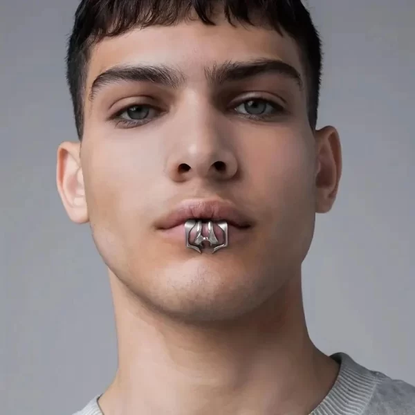 Fake Piercing Lip Clip Ring Gothic Geometric Beast Tooth Metal Lip Ring Unisex No Hole Lip Ring Face Jewelry Ornament Accessorie - Image 6
