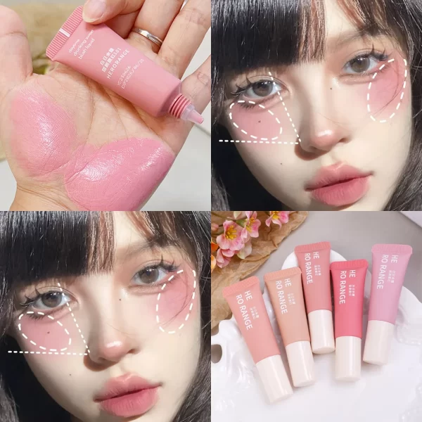 Moisturizing Liquid Blush Waterproof Lasting Color Rendering Natural Brightening Cheek Rouge Cream Velvet Facial Blush Cosmetics - Image 7