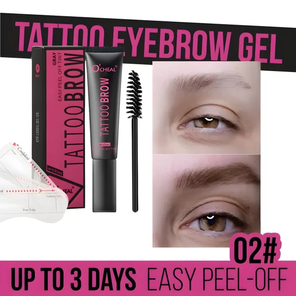 Waterproof Tattoo Brow Peel Off Tint with Stencils - Semi-Permanent Eyebrow Tint Lasts Up to 3 Days - Easy to Apply and Long-Las - Image 4