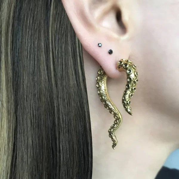 Dragon Earrings, Front Back Earrings, Stainless Steel Earrings, Gothic Jewelry, Ear Jacket, Dragon Ear Jacket, Dragon Jewelry, D - Image 13