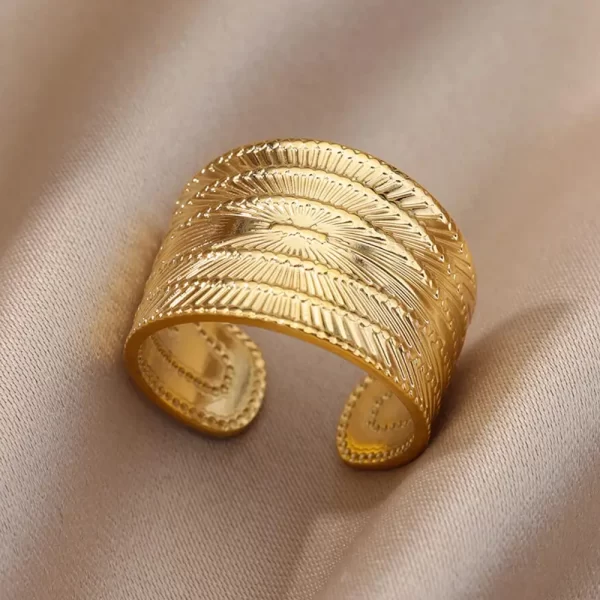 Stainless Steel Rings For Women Men Gold Color Hollow Wide Open Ring Female Male Fashion Wedding Party Finger Jewelry Gift 2024 - Image 39