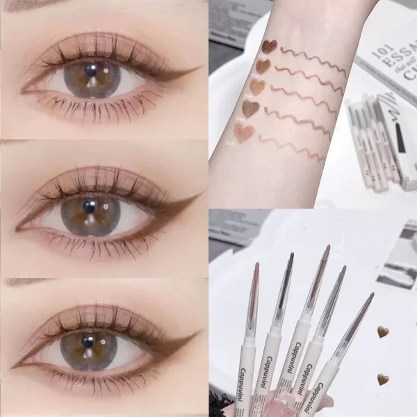 Matte Lying silkworm Eyeliner Gel Pen Waterproof Not Blooming Quick Drying Eye Liner Pencil Tea Brown Eye Shadow Pen Makeup - Image 3
