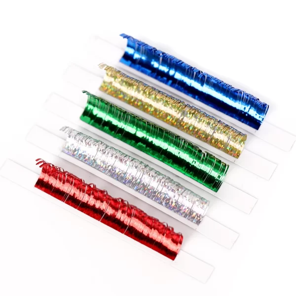 New Fashion Shiny Colorful Lash Individual Holographic Tinsel Eyelash Extension Lashes Colored Christmas Party Tinsel Eyelashes - Image 2