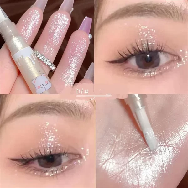 Lying Silkworm Highlighter Pen White Pearl Shiny Diamond Waterproof Lasting Eye Makeup Glitter Brightening Eyeliner Eyeshadow - Image 7