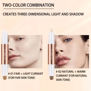 Finishing Stick - Dual Color Finishing Stick, Highlighter and Concealer Stick, Long Lasting and Waterproof