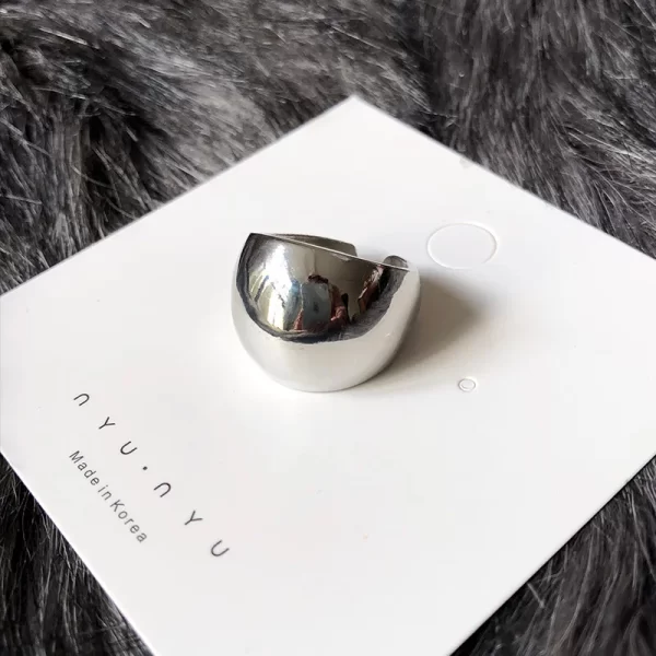 3Pcs Gold Color Silver Color Metal Minimalist Glossy Wide Open Rings Geometric Finger Rings for Women Men Jewelry - Image 8
