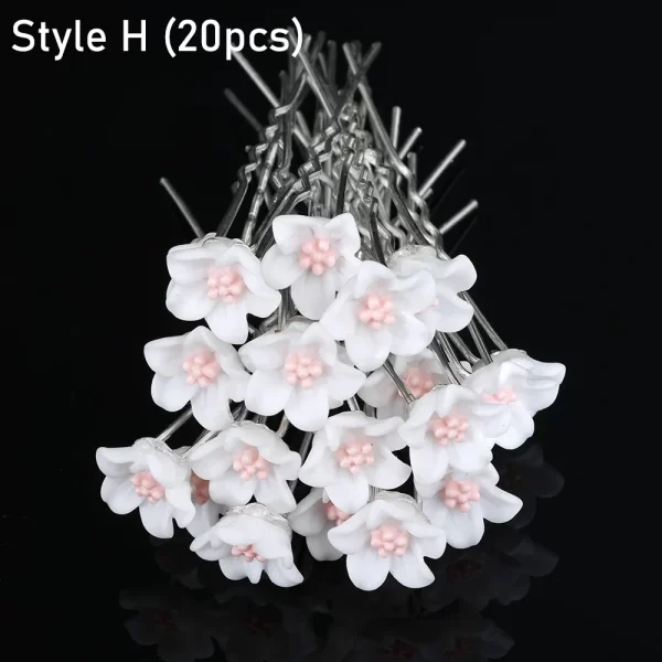 20pcs Elegant Pearl Crystal Hairpin Wedding Bridal U-shaped Metal Hair Comb Forks for Women Hairstyle Clips Jewelry Accessories - Image 17