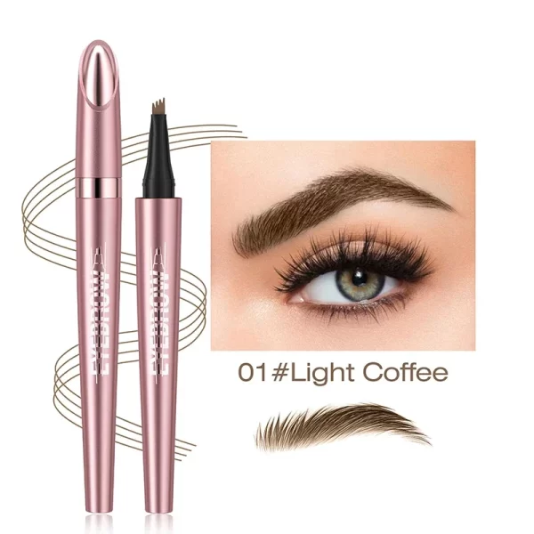 4 Fork Tip Eyebrow Pencil 3D Microblading Waterproof Dark Brown Natural Colour Fine Stroke Magic Eyebrow Pencil 2024 New Ladies - Image 7