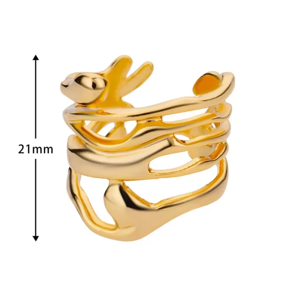 Stainless Steel Rings For Women Men Gold Color Hollow Wide Open Ring Female Male Fashion Wedding Party Finger Jewelry Gift 2024 - Image 6