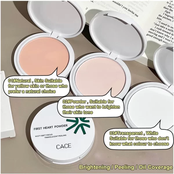 Transparent White Face Pressed Powder Matte Compact Long Lasting Oil Control Setting Powder Full Coverage Waterproof Makeup - Image 2