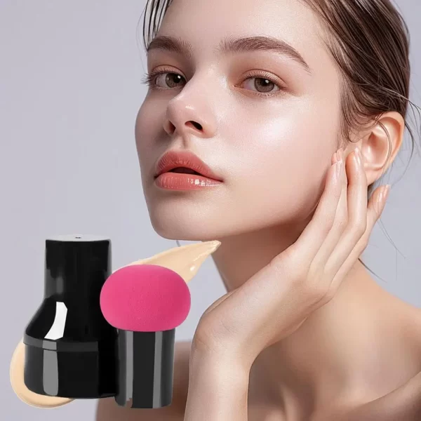 Cosmetic Puff Powder Brush - Mushroom Shape Handle Makeup Beauty Tool, Smooth Foundation Sponge For Dry & Wet Concealer - Image 3