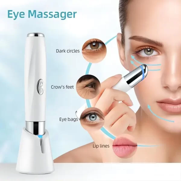 5 In 1 Eye Beauty Device Facial Massager Led Red Light Therapy Wand for Relax Eye Dark Circles Eye Bags Puffiness Skincare Tool - Image 2