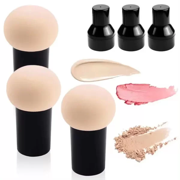 Cosmetic Puff Powder Brush - Mushroom Shape Handle Makeup Beauty Tool, Smooth Foundation Sponge For Dry & Wet Concealer - Image 2
