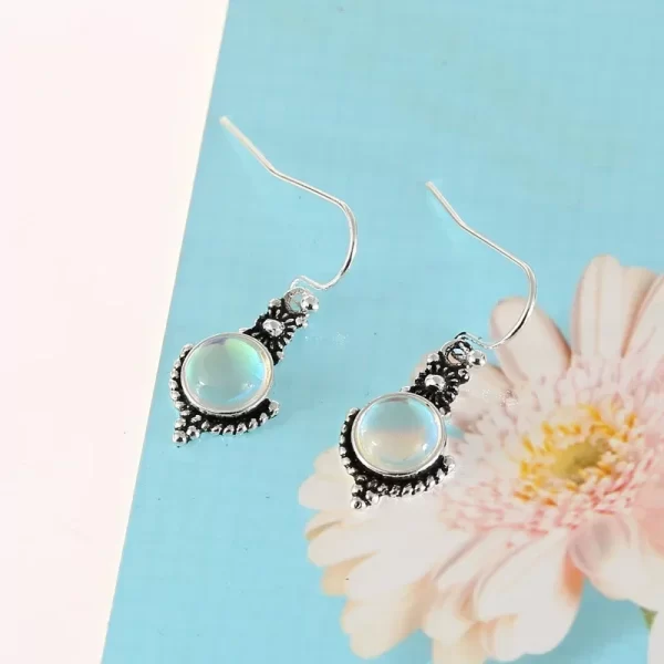 Delysia King Women Rainbow Moonstone Jewelry Vintage Earrings Ethnic Tribal Antique Eardrop - Image 5