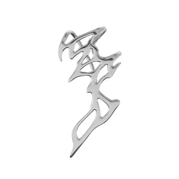 Metal Liquid Earring Eye Catching Metal Flame Ear Cuff Earring Durable - Image 3