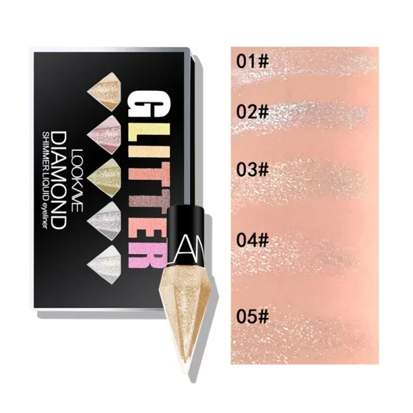 5pc/set Professional Shiny Eye Liners Cosmetics for Women Pigment Silver Rose Gold Color Liquid Glitter Eyeliner Beauty Makeup - Image 4
