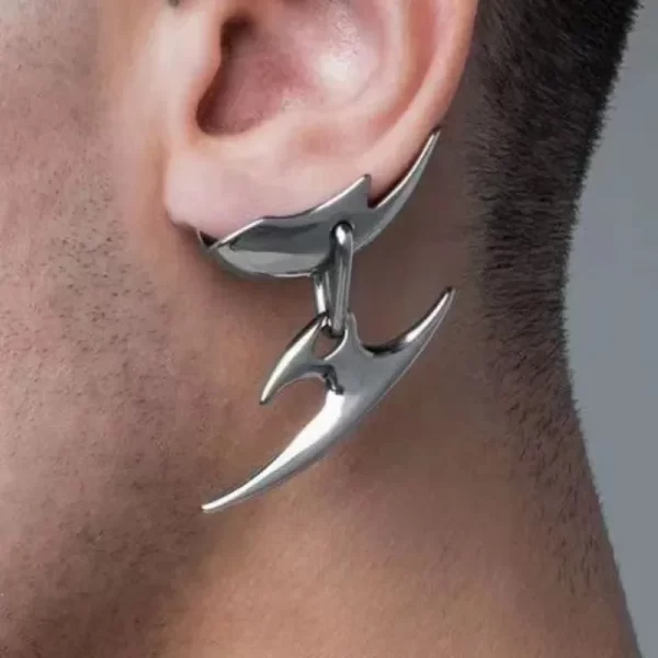 Cyberpunk Mechanical Wind Without Ear Holes Ear Clip Unisex Hip Hop Dart Dagger Ear Bone Clip Ear Hanging Men and Women Jewelry - Image 2