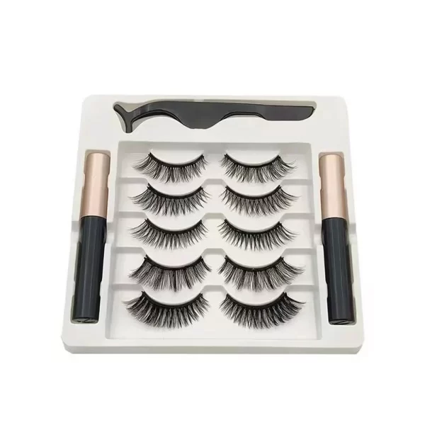 5 Pairs Magnetic Eyelashes Set Full Strip Natural Cilia False Eyeliner Dramatic Volume Thick Synthetic Eye Lashes Makeup - Image 5