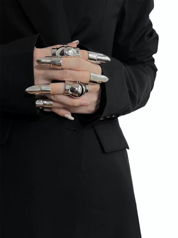 New Punk Y2K Trend Ins Armour Ring forefinger joint Charm Ring Rock Adjustable Manual Ring For Men Women Jewelry Gift - Image 3