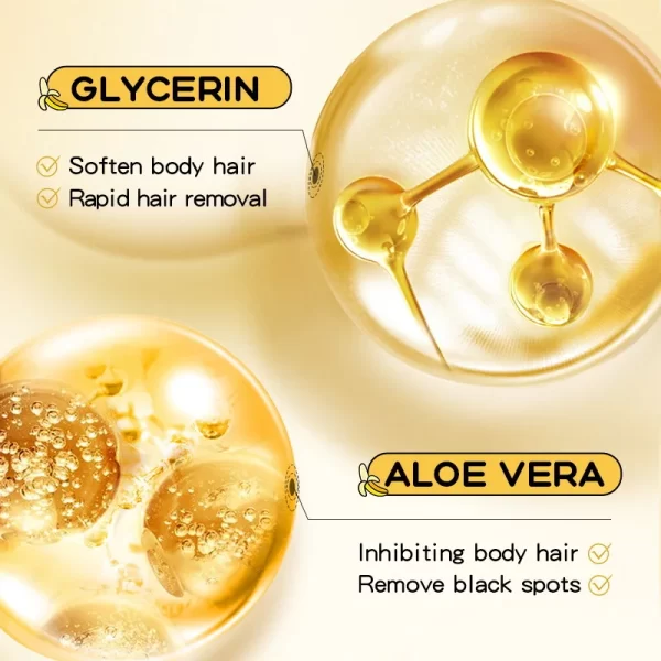 SADOER Banana Hair Removal Cream Non Irritating Quick Whole Body Axillary Armpit Arm Leg Privates Hair Remover Remove Creams - Image 5