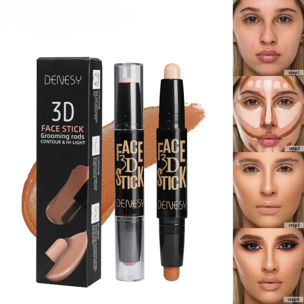 Face Freckles Double Head Concealer Pen Long Lasting White Dark Circles Corrector Contour Eye Stick Pencil Cosmetic Makeup - Image 4