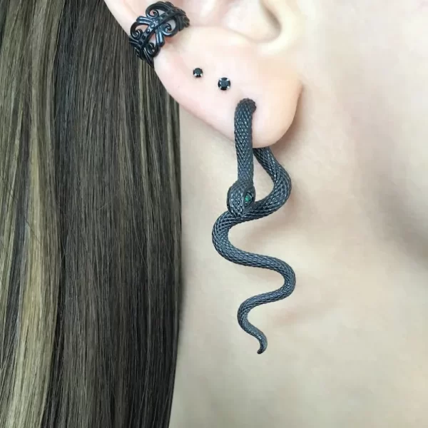 Dragon Earrings, Front Back Earrings, Stainless Steel Earrings, Gothic Jewelry, Ear Jacket, Dragon Ear Jacket, Dragon Jewelry, D - Image 18