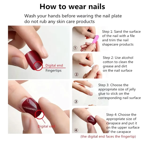 Floral Pattern Wearable Nails – Colorful Flower-Shaped Press-On Nail Tips for Fashionable Manicures - Image 6