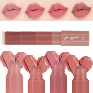 Mini Lipstick Set 4 Colors In 1 Matte Velvet Lipstick Crayon Pen Kit Lipliner Waterproof Lasting Not Fading Lip Makeup Cosmetics